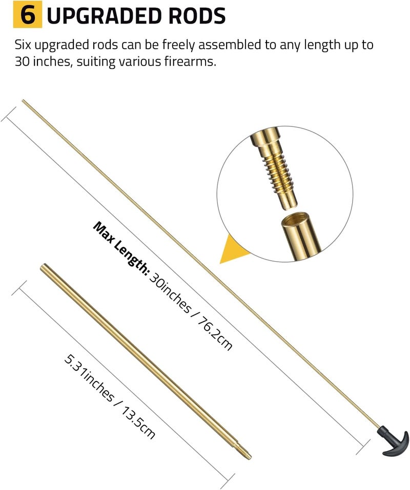 CVLIFE Gun Cleaning Kit for .177 .22/9mm .22 .357 .45, .40 .38/9mm .45 .357, .38 Universal Gun Cleaning Kits for Rifle, Handgun, Airgun - Image 4